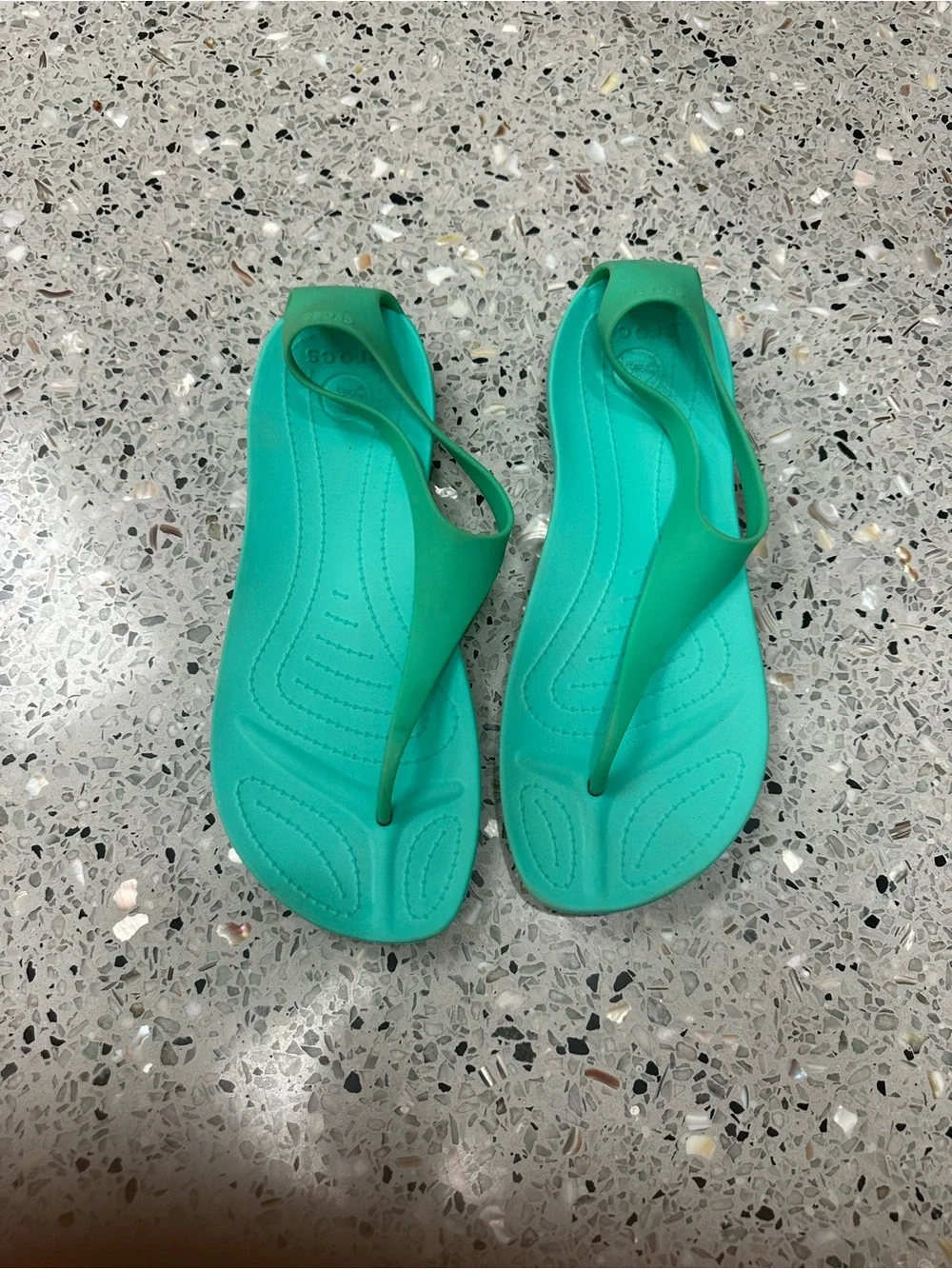 CROCS Teal Toe-Post Backstrap Sandals